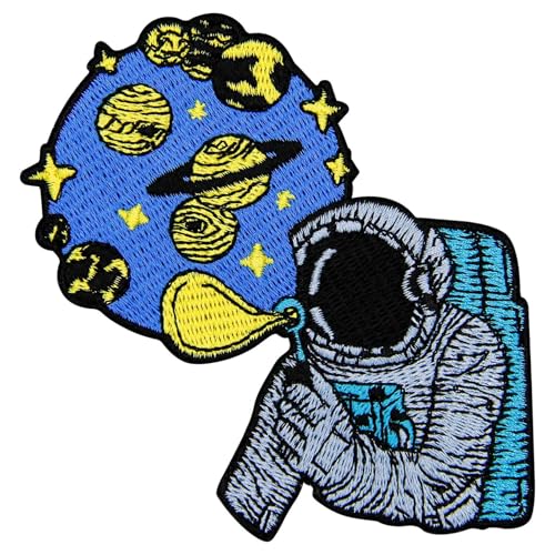 ZEGINs Astronaut Blow Star Bubbles Patch bestickte Applikation Abzeichen zum Aufbügeln oder Aufnähen von ZEGINs