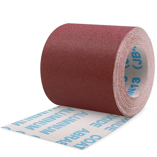 ZEHIQ Schleifpapier Rolle, Schleifpapierrollen Körnung 120, 100 mm x 10 m Schleifleinen Rolle für Handschleifer, Schwingschleifer, Schleifpapier für Holz, Metall, Farbe von ZEHIQ