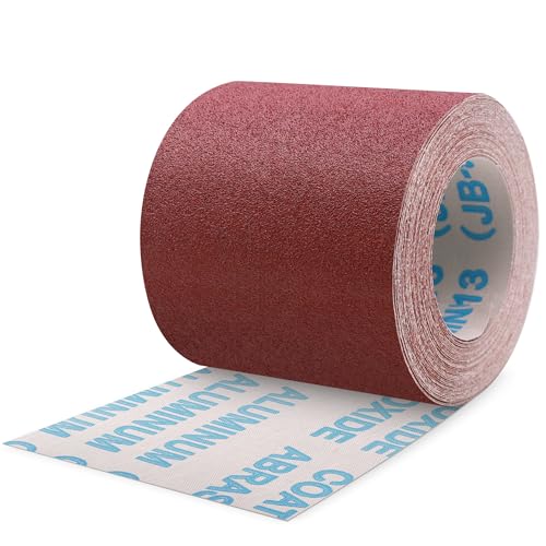 ZEHIQ Schleifpapier Rolle, Schleifpapierrollen Körnung 80, 100 mm x 10 m Schleifleinen Rolle für Handschleifer, Schwingschleifer, Schleifpapier für Holz, Metall, Farbe von ZEHIQ