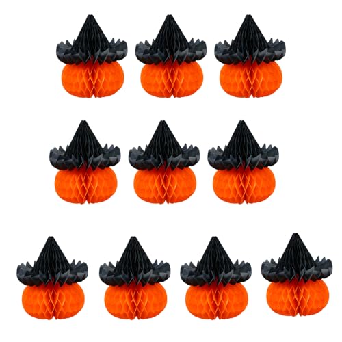 ZEKANXX Kürbis-Ornamente, Seidenpapier, Kürbis-Ornament, hängende Kugeln für Halloween-Events, Verzierungen, 10 Stück von ZEKANXX