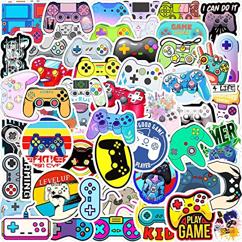 50 PCS Gamepad Sticker Aufkleber, Video Gaming Spiel Aufkleber für Laptop, Telefon, Wasserflasche, Koffer, Gitarre, Pad, niedliche ästhetische Vinyl Aufkleber, Wasserdicht, Scrapbook Aufkleber (C) von ZELAITE