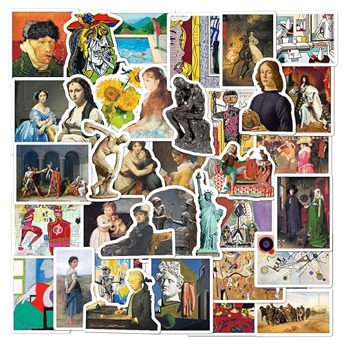 ZELAITE 50 PCS Sticker Renaissance Kunst Aufkleber für Laptop, Telefon, Wasserflasche, Skateboard, Koffer, Gitarre, Pad, niedliche ästhetische Vinyl Aufkleber, Wasserdicht, Scrapbook Aufkleber (B) von ZELAITE