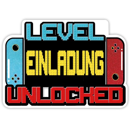 ZELAITE Video Gaming Spiel 12x EINLADUNGSKARTEN KINDERGEBURTSTAG Mädchen Junge - Einladung zum Geburtstag für Jungs und Mädchen - Einladungskarten Geburtstag - Party Geburtstagseinladungen (L) von ZELAITE