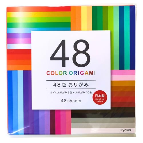 Japanisches Origami-Papier, quadratisch, 15,2 x 15,2 cm, 48 Farben (48 Blatt), einseitiges Faltpapier für Kinder und Erwachsene, 15 cm, hergestellt in Japan von ZEN GIFT ENTERPRISE