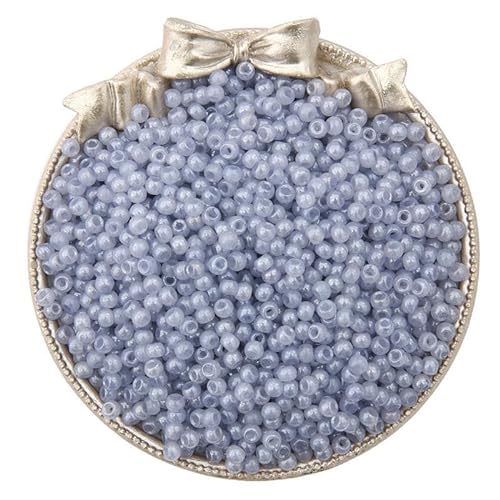 ZENAHA 2000/4500 Stück 4 mm himmelblaue Glasperlen zur Schmuckherstellung Ponyperlen Reisperlen Mini-Rocailles für Armbänder DIY-Perlen von ZENAHA
