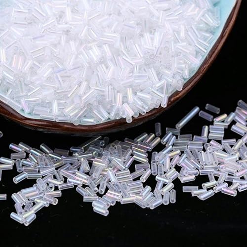 ZENAHA 6000 Stück 2 x 5 mm UV-farbige Glasperlen zur Schmuckherstellung kleine Ponyperlen Reisperlen Mini-Rocailles-Perlen für Armbänder DIY-Bastelarbeiten Ohrringe von ZENAHA
