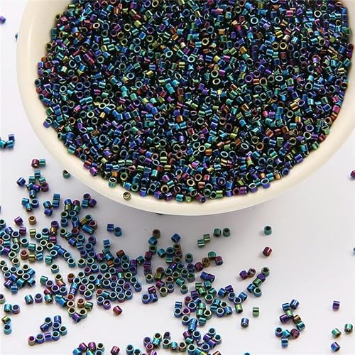 ZENAHA Glasperlen 2 mm Metallic-Silber zur Schmuckherstellung Ponyperlen Reisperlen Mini-Rocailles-Perlen für Armbänder DIY-Perlen von ZENAHA