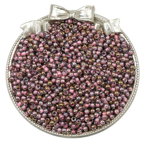ZENAHA Glasperlen mit Farbverlauf 4 mm metallisch zur Schmuckherstellung Ponyperlen Reisperlen Mini-Rocailles-Perlen für Armbänder DIY-Perlen von ZENAHA