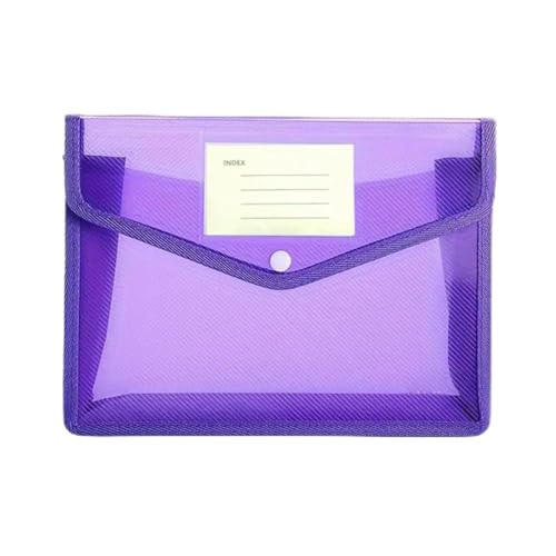 farbige dateiordner A4 Transparente Aufbewahrungs- und Organisationstaschen, Aktenaufbewahrungstaschen, Ordner, mit Etiketten brieftaschen-ordner(Purple) von ZENGXJYCQINGJIANG