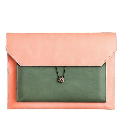 farbige dateiordner Leder-Aktentasche, A4-Papier-Aktentasche, Ordnertasche, Informationen, Business-Aktentasche, Rechnungsaufbewahrungstasche brieftaschen-ordner(Pink) von ZENGXJYCQINGJIANG