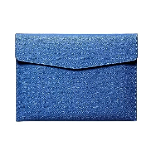 farbige dateiordner Leder-Aktentaschen, A4-Papierordner, verdickte Daten-Snap-Business-Aktentasche, große Kapazität, tragbare Aktentasche, Aufbewahrungstaschen brieftaschen-ordner(Blue) von ZENGXJYCQINGJIANG