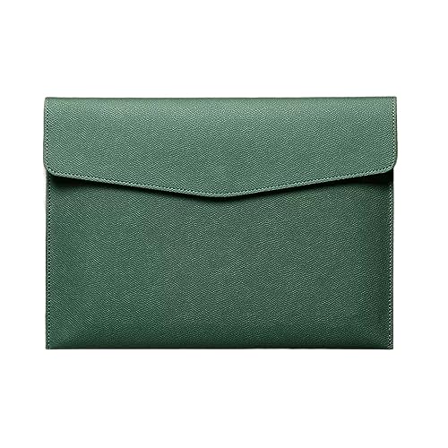 farbige dateiordner Leder-Aktentaschen, A4-Papierordner, verdickte Daten-Snap-Business-Aktentasche, große Kapazität, tragbare Aktentasche, Aufbewahrungstaschen brieftaschen-ordner(Dark Green) von ZENGXJYCQINGJIANG