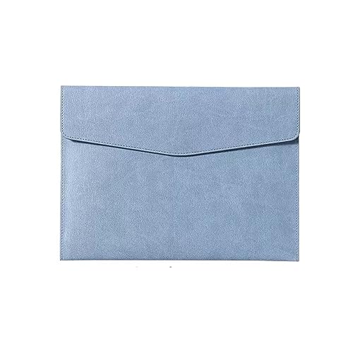 farbige dateiordner Verdickte Aktentasche, große Kapazität, A4, Büro, Business, Aktentasche, Leder, Datenspeicherung, Tickettasche, Konferenztasche mit magnetischer Schnalle brieftaschen-ordner(Blue) von ZENGXJYCQINGJIANG