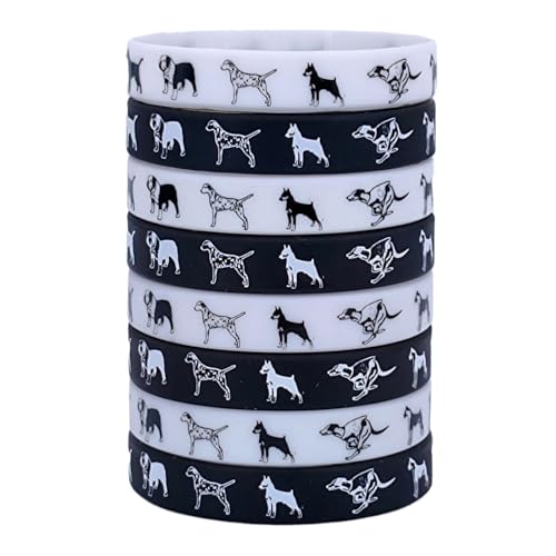 ZENRUIMING 8 Cartoon-Muster Tier Silikon Armband Haustier Hund Party Thema Armband Outdoor Sport Elastisches Armband von ZENRUIMING