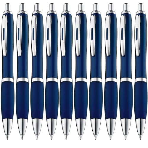 ZENSCRIBE® Ergonomische Kugelschreiber 100 Stück, Premium Kugelschreiber Set Hochwertig, Rutschfester Kulli für einfaches & weiches Schreiben, Blauschreibender Kugelschreiber Blau von ZENSCRIBE