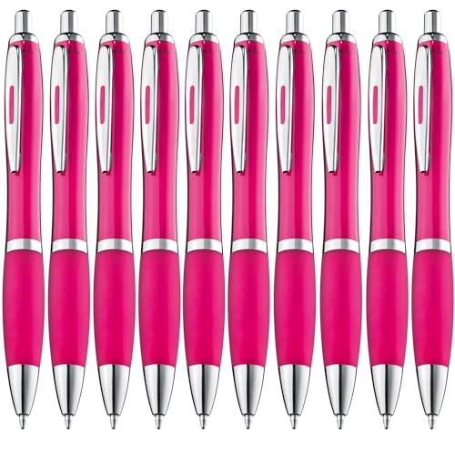 ZENSCRIBE® Ergonomische Kugelschreiber 20 Stück, Premium Kugelschreiber Set Hochwertig, Rutschfester Kulli für einfaches & weiches Schreiben, Blauschreibender Kugelschreiber Pink von ZENSCRIBE