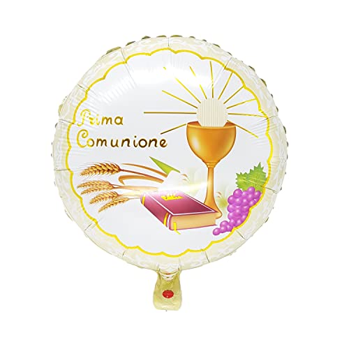 ZENZERO® - Ballon für Kommunion-Party - aus Mylar- oder Latex - für Helium oder Luft - einzeln oder im Set erhältlich. Ausgewähltes Produkt: (Heilige Bibel und Mylarglas 1 Stück) von ZENZERO