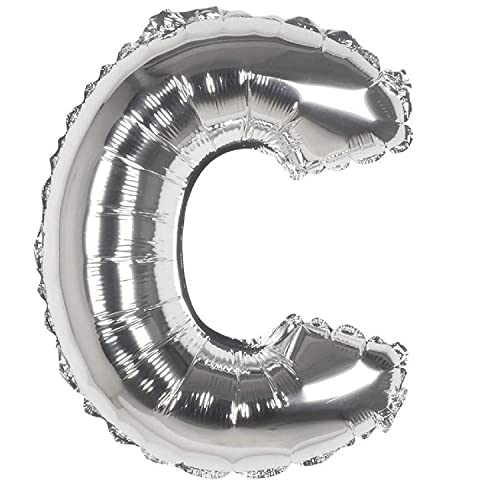 ZENZERO® - Ballon für Partys in verschiedenen Mustern - Mylar - Größe 35 cm - 1 Stück: (Buchstabe C, Farbe Silber) von ZENZERO