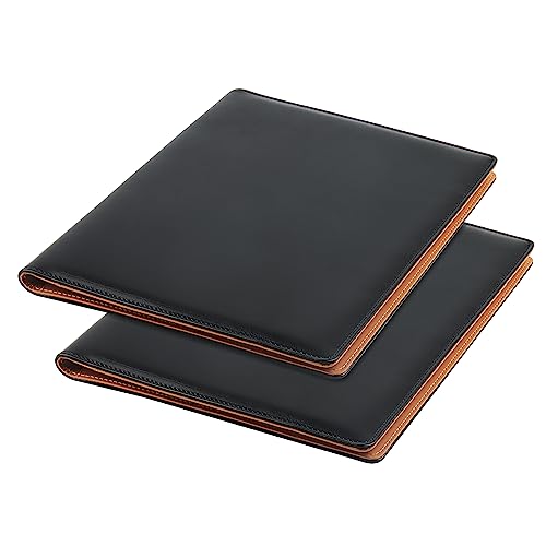 ZEONHAK 2 Stück A4 PU Business Klemmbrettmappe, schwarzes Leder, professionelle Konferenzmappe mit Tasche für Meeting-Lebensläufe, 32,3 x 24,5 cm von ZEONHAK