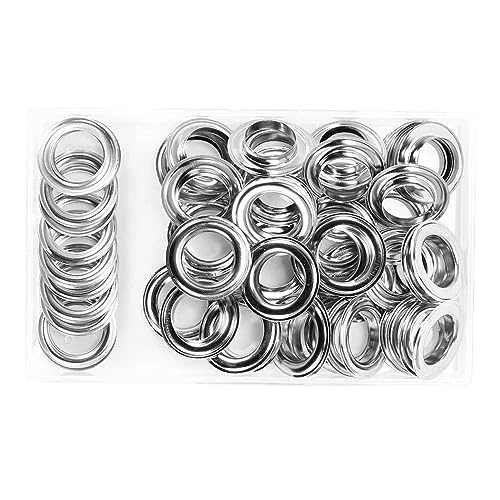 20 mm silbernes Ösen- und Ösenwerkzeug-Set, Metallknopf für Lederwaren, Kleidung, Schuhe, Gürtel, Tasche, Öse von ZEPFJHE