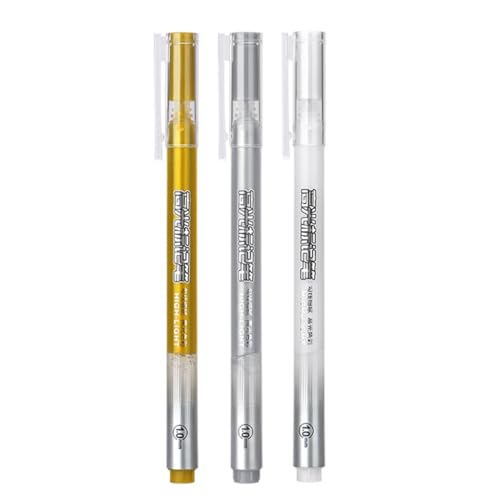 3pcs Metallic Highlighter Stift Gold Silber White Highlighter Marker Stift Stift Für Scrapbooking Hervorhebung Von Kopienbuch von ZEPFJHE