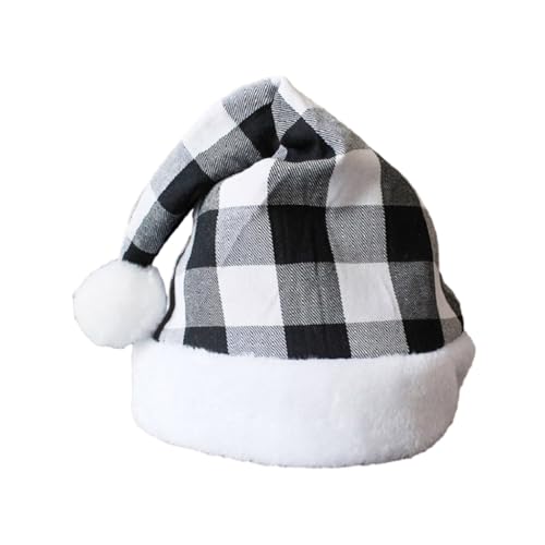 ZEPFJHE Cosplay Nikolausmütze mit Gittermuster, Erwachsene, warme Weihnachtsmütze für Damen, Herren, Teenager, Geschenke von ZEPFJHE