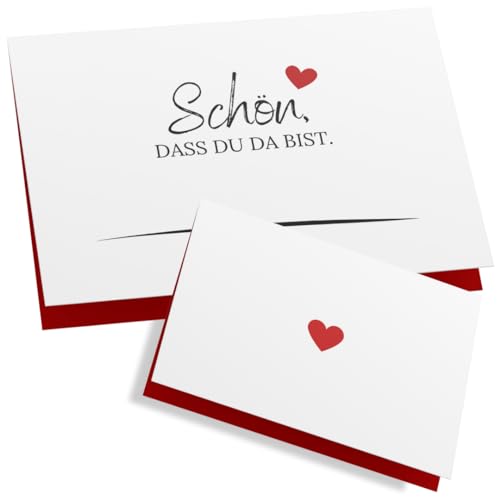 ZETTMANN® 50 Stück Premium Tischkarten Konfirmation - Tischkarten schön dass du da bist als Namensschilder Hochzeit Tischkarten Hochzeit Platzkarten von ZETTMANN