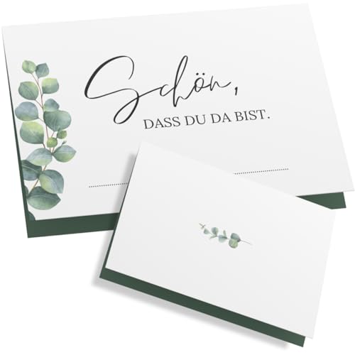 ZETTMANN® Premium Tischkarten Hochzeit Schön dass du da bist 50 Stück 85x55mm Platzkarten Geburtstag Namensschilder Tischkarten Geburtstag Tischkarten Weihnachten Deko Platzkarten Hochzeitsdeko NEU von ZETTMANN