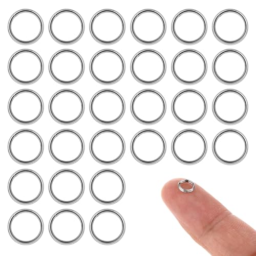 30 Stück Spaltringe für Schmuck Edelstahl Offene Sprungringe 6mm Jump Ringe Runder Schlüsselring Metall Doppelring Biegeringe Silber Split Ringe für Halsketten Armband DIY Schmuckherstellung von ZEYIYER