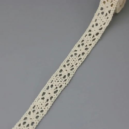 (5Meter/Rolle) Weiß-Beige bestickte Baumwoll-Spitzennetzbänder Stoffbesatz DIY Nähen Handgefertigte Bastelmaterialien-21 von ZEYRU