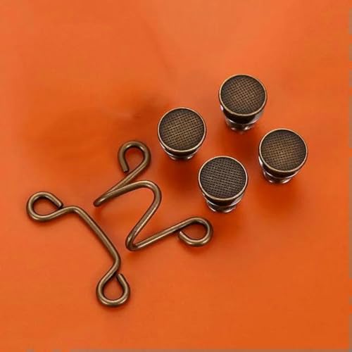 1/4-Set Nagel-Metall-Jeansknopf-Druckknöpfe, abnehmbare Hosenclips, Knöpfe, Stecknadeln, DIY-Taillenspanner, Kleidungsschnallen, Nähwerkzeuge, Bronze, 4er-Set von ZEYRU