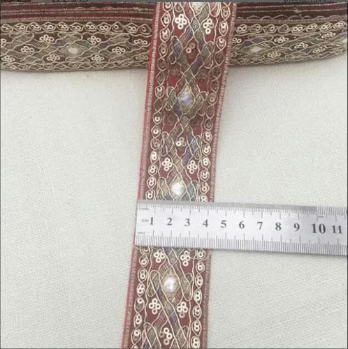 1 Yard-30-1 Yard Blumenstickerei Spitzenband Vintage Kleidung Tasche Accessoire Bestickter Bastelstoff zum Nähen von ZEYRU