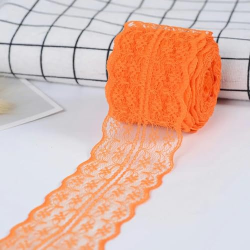 10 Meter/Rolle, 4,5 cm, Gold/Silber, besticktes Spitzenband, DIY-Kleidung, Nähstoff, Hochzeitsdekoration – Orange – 10 Meter Länge von ZEYRU