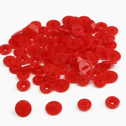 10 Sets runde Druckknöpfe T5 12 mm Kleidungszubehör für Babykleidungsklammern Bettbezug-Lakenknopf-Rot-T5 (12 mm) von ZEYRU