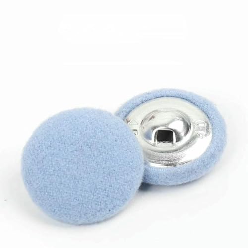 10 Stück/Los Nähknöpfe aus Metall für Handarbeiten, DIY-Zubehör, Aluminiumknöpfe für Kleidung, dekorative bunte Stoffknöpfe, Hellblau, 32 mm von ZEYRU