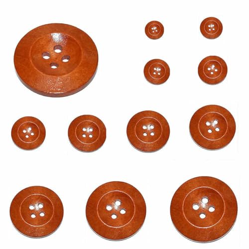 10 Stück 30 Stück 10 mm - 40 mm runde Anzug-Dekor-Paspel-Holzknöpfe DIY Nähen Scrapbooking Basteln für Kleidung Handgefertigter Holzknopf-MT335-Durchmes von ZEYRU