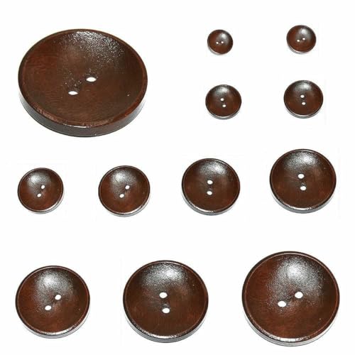 10 Stück 30 Stück 10 mm – 40 mm runde Anzug-Dekor-Paspel-Holzknöpfe DIY Nähen Scrapbooking Basteln für Kleidung handgefertigte Holzknöpfe-MT331-Durchme von ZEYRU