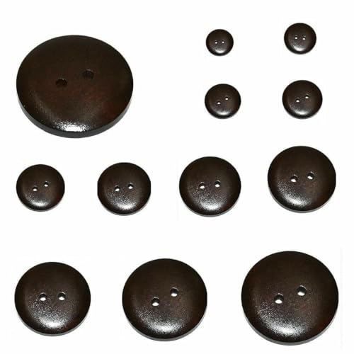 10 Stück 30 Stück 10 mm – 40 mm runde Anzug-Dekor-Paspel-Holzknöpfe DIY Nähen Scrapbooking Basteln für Kleidung handgefertigte Holzknöpfe-MT342-Durchme von ZEYRU