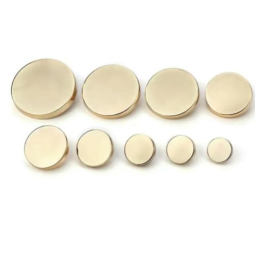 10 Stück Nähmaterial Nähzubehör Knöpfe für Mantel Damenbekleidung Hemdknöpfe Gold Schwarz Metallknöpfe für Kleidung-Gold-20mm-10 Stück von ZEYRU