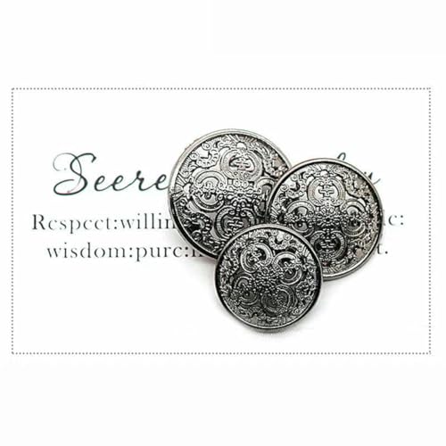 10 Stück hohle, geschnitzte Metallknöpfe zum Nähen, Scrapbook, für Jacken, Blazer, Pullover, Basteln, Handarbeit, Kleidung, 15–20 mm, 02–18 mm von ZEYRU