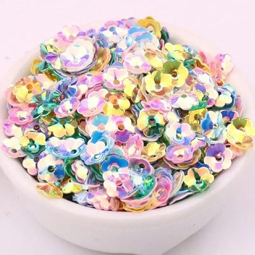 10 g/Packung 6 mm 8 mm konkave Pflaumenblumen-Pailletten, Weihnachtsdekoration, Basteln, Pailletten, DIY-Ornament, Nähen, Lentejuelas-Zubehör, Nr. 27–8 mm, 400 Stück von ZEYRU