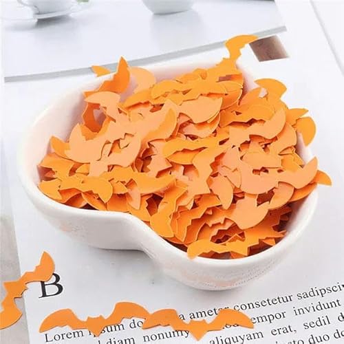 10 g/Packung Spinnen Fledermaus Hexe Geister Pailletten Halloween Party Dekoration Kinder Halloween DIYKostüm Lentejuelas Material-Orange Fledermaus von ZEYRU