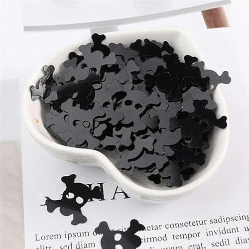 10 g/Packung Spinnen Fledermaus Hexe Geister Pailletten Halloween Party Dekoration Kinder Halloween DIYKostüm Lentejuelas Material-schwarzes Skelett 2 von ZEYRU