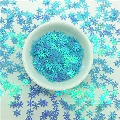 10 mm Schneeflocken-Pailletten, Bastelmischung, Macarons-Farben, Blumen-Pailletten, Weihnachtsfeier-Dekor, DIY, handgefertigte Accessoires, 10 g, ab blau von ZEYRU