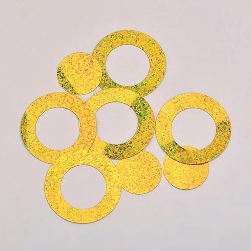 100 g 50 mm Glitzer Silber Farbe Nähen Große Pailletten Flatback Runde Pailletten Scrapbooking Für Kleider Handarbeit-50 mm Gold rund von ZEYRU