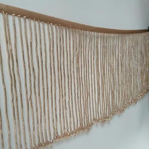 18 Farben, 16 cm breite Glasperlen-Quaste, handgefertigter Spitzenbesatz, DIY-Hochzeitskleid, Kopfschmuck, Dekorationszubehör – Khaki – 90 cm Länge von ZEYRU