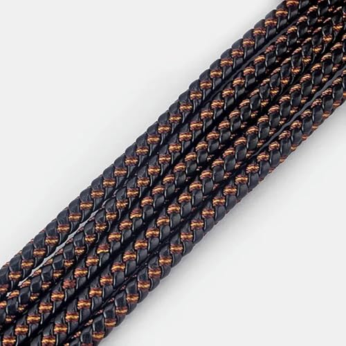 1Meter 5mmrundes Lederband aus PU-Seide, geflochtenes Lederband für Armbänder und Armreifen, Halsketten, Schmuckherstellung, Seilzubehör, braun von ZEYRU