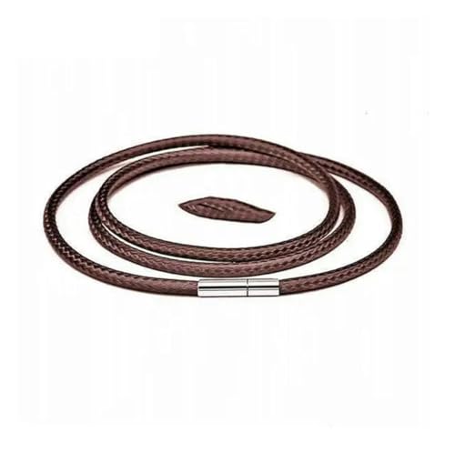 1mm– 3mmschwarzes Lederband, Halskettenband, Wachsseilkette mit Edelstahl-Drehschnalle für die Herstellung von DIY-Halsketten und Schmuck, 3 Stück, braun, 1,5mm– 40 cm von ZEYRU