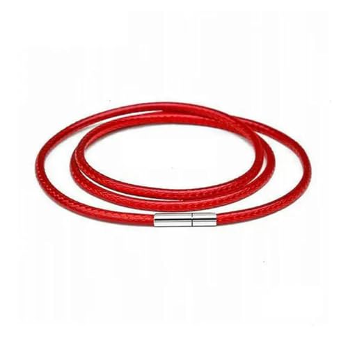 1mm– 3mmschwarzes Lederband, Halskettenband, Wachsseilkette mit Edelstahl-Drehschnalle für die Herstellung von DIY-Halsketten und Schmuck, 3 Stück, rot, 1,5mm– 80 cm von ZEYRU