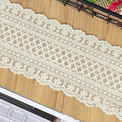 2 Yard Stickspitze, weiße Blume, besticktes Baumwollspitzenband, DIY-Nähen, Heimtextilien, Dekoration, Handarbeit, Spitze, Stil C, Beige, 2 Yards von ZEYRU